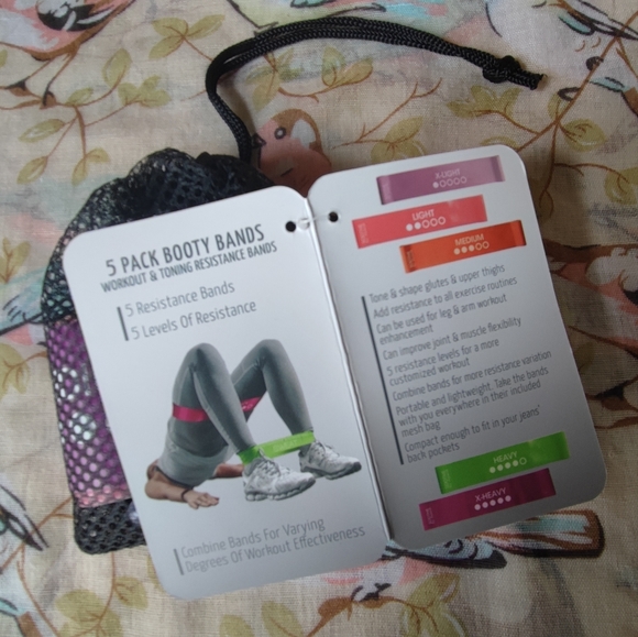 Apana Luxe Bootie Resistance Resistant Bands Yoga Stretch Strength Building NEW - Picture 2 of 6